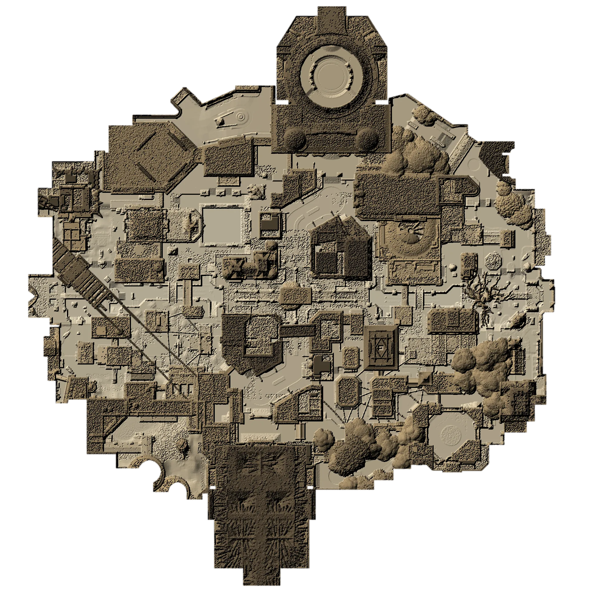 Deadlock map with jungle camps, crates and objectives